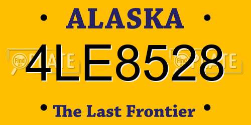 4LE8528 Alaska License Plate