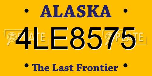 4LE8575 Alaska License Plate