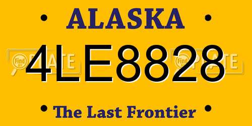 4LE8828 Alaska License Plate