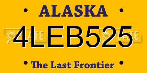 4LEB525 Alaska License Plate