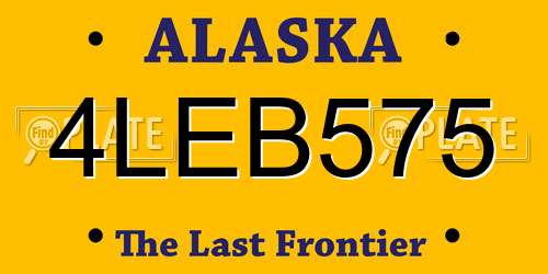4LEB575 Alaska License Plate