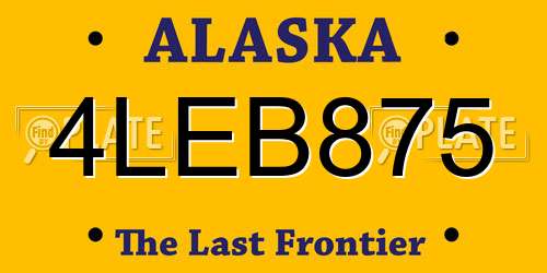 4LEB875 Alaska License Plate