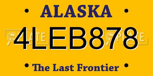 4LEB878 Alaska License Plate