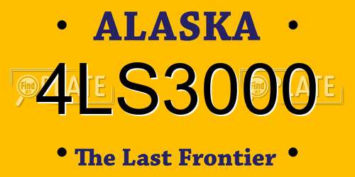4LS3000 Alaska License Plate