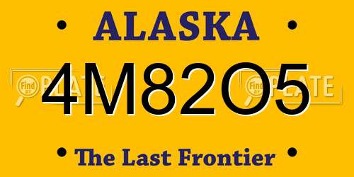 4M82O5 Alaska License Plate