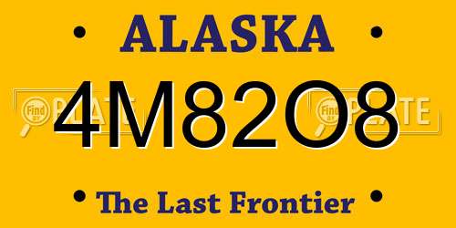 4M82O8 Alaska License Plate
