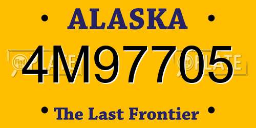 4M97705 Alaska License Plate