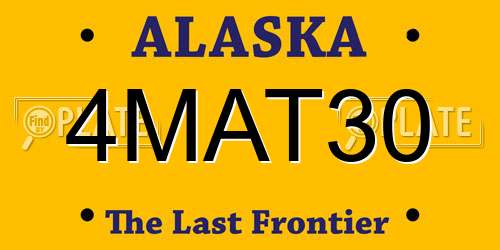 4MAT30 Alaska License Plate