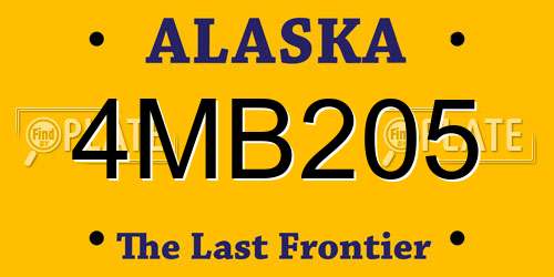 4MB205 Alaska License Plate