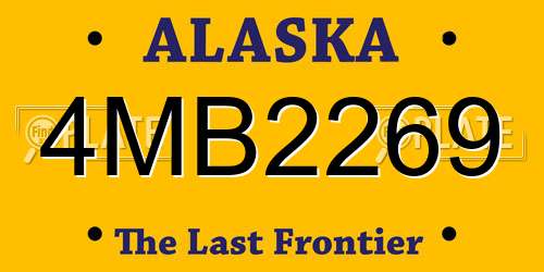 4MB2269 Alaska License Plate