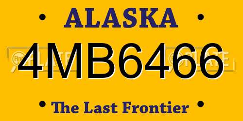 4MB6466 Alaska License Plate