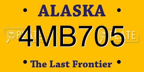4MB705 Alaska License Plate