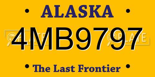 4MB9797 Alaska License Plate