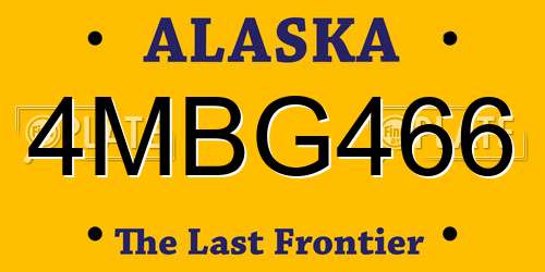 4MBG466 Alaska License Plate
