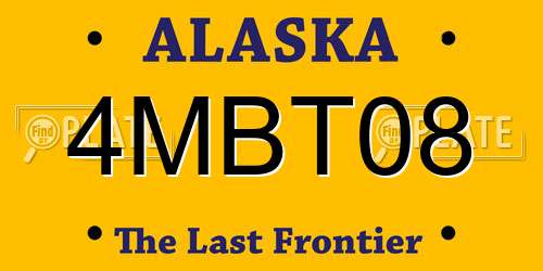 4MBT08 Alaska License Plate