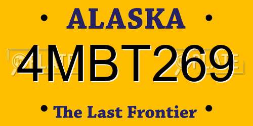 4MBT269 Alaska License Plate