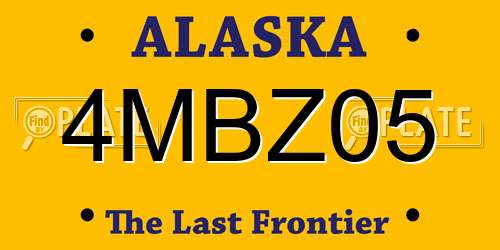 4MBZ05 Alaska License Plate