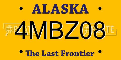 4MBZ08 Alaska License Plate