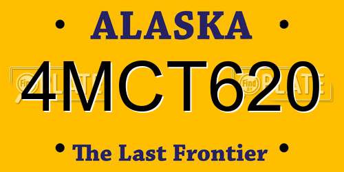 4MCT620 Alaska License Plate