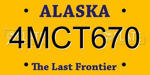 4MCT670 Alaska License Plate