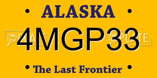 4MGP33 Alaska License Plate
