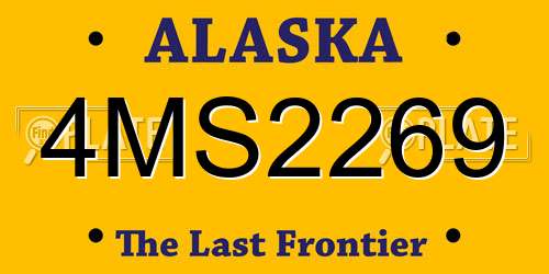 4MS2269 Alaska License Plate