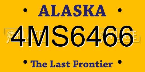 4MS6466 Alaska License Plate