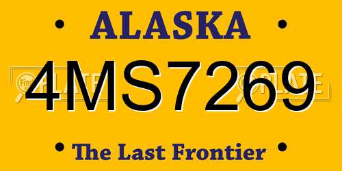 4MS7269 Alaska License Plate