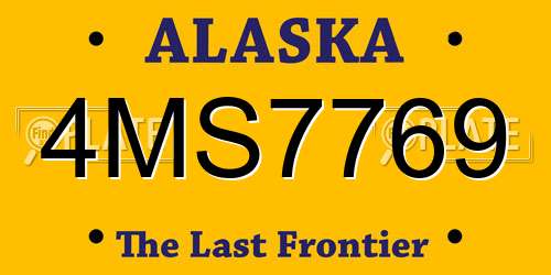 4MS7769 Alaska License Plate