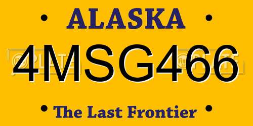 4MSG466 Alaska License Plate