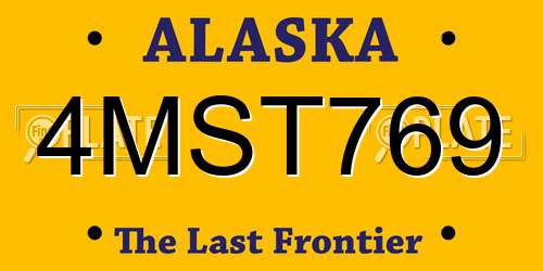 4MST769 Alaska License Plate