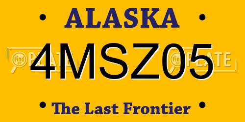 4MSZ05 Alaska License Plate