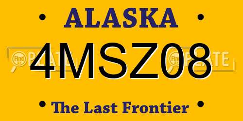4MSZ08 Alaska License Plate