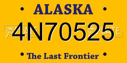 4N70525 Alaska License Plate