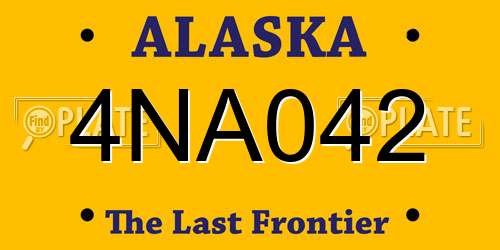 4NA042 Alaska License Plate