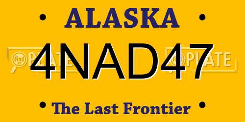 4NAD47 Alaska License Plate