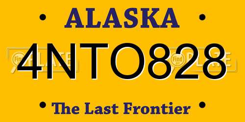 4NTO828 Alaska License Plate