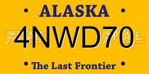 4NWD70 Alaska License Plate