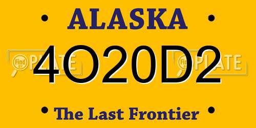 4O20D2 Alaska License Plate