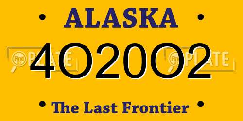 4O20O2 Alaska License Plate