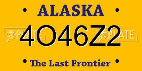 4O46Z2 Alaska License Plate