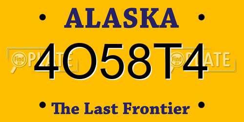 4O58T4 Alaska License Plate