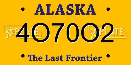 4O70O2 Alaska License Plate