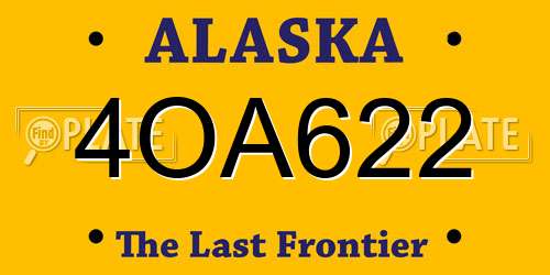 4OA622 Alaska License Plate