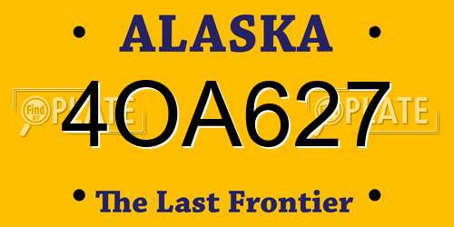4OA627 Alaska License Plate