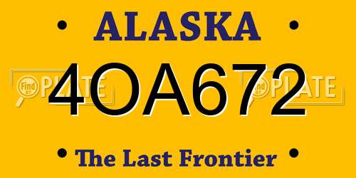 4OA672 Alaska License Plate