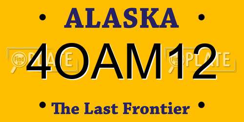 4OAM12 Alaska License Plate