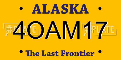 4OAM17 Alaska License Plate