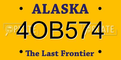 4OB574 Alaska License Plate