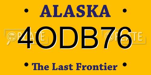 4ODB76 Alaska License Plate
